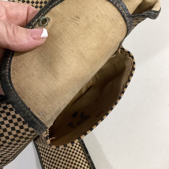 Vintage JC Higgins Mohawk Wooden Tennis Racket Racquet With Checkered Case - Picture 11 of 12